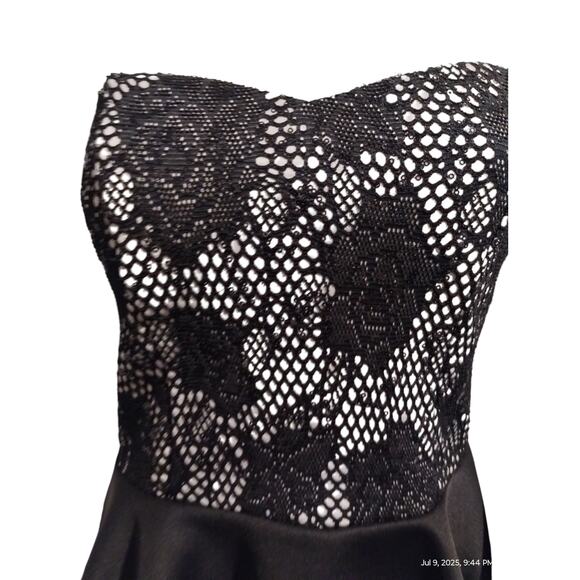 Y2K Windsor Women's size L Fish Net Sequin Floral Hi-Low Whimsigoth Peplum Top - Picture 2 of 12